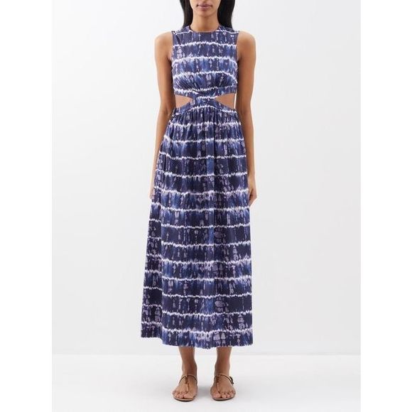 Altuzarra Ashima shibori-print cutout cotton-blend dress